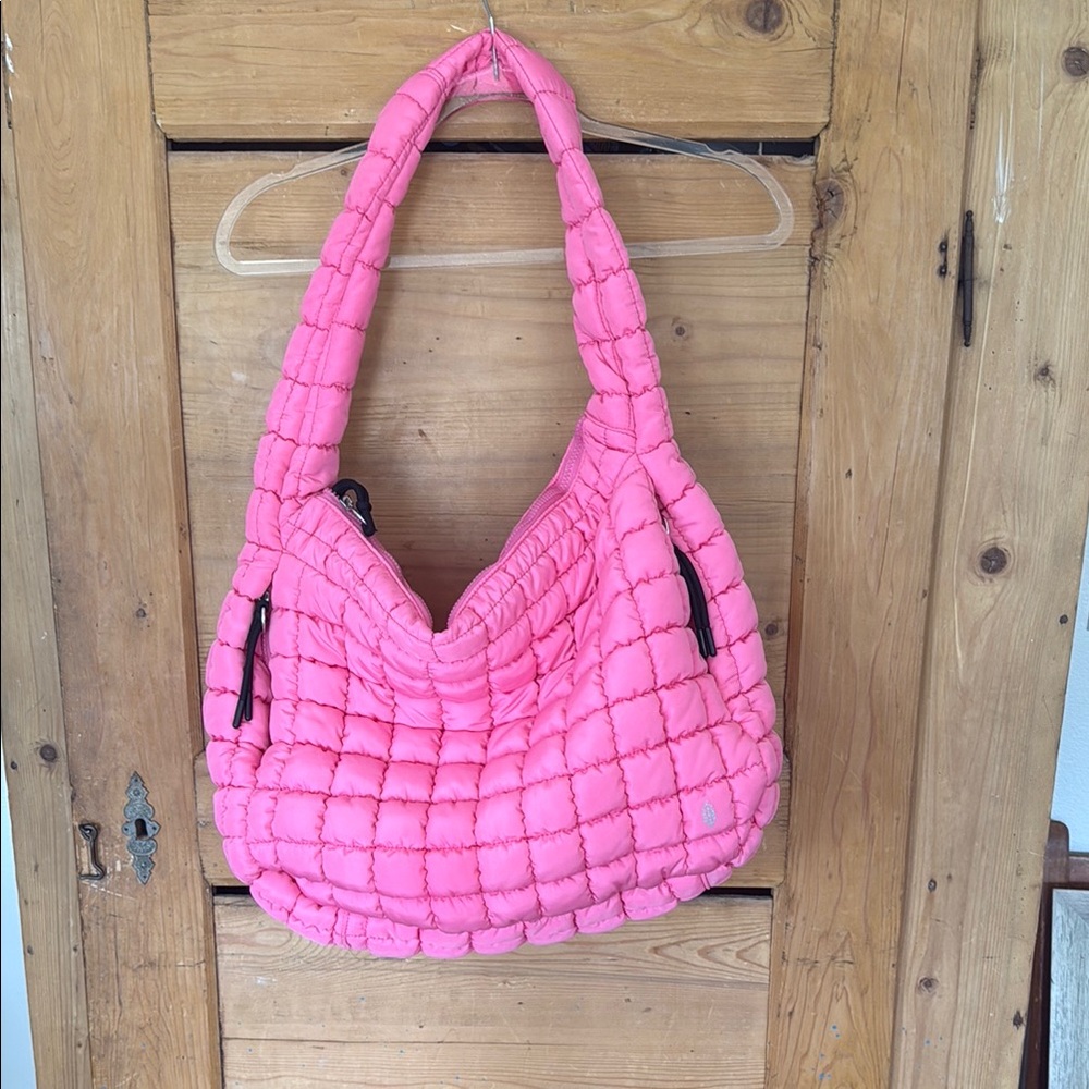 FP Movement by Free People Pink Quilted Hobo Bag like new